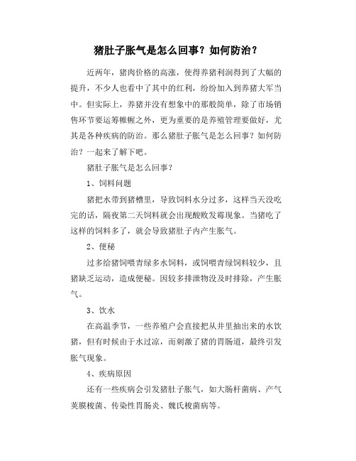 猪肚子胀气是怎么回事？如何防治？