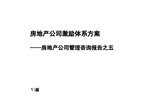 房地产公司激励体系策划方案