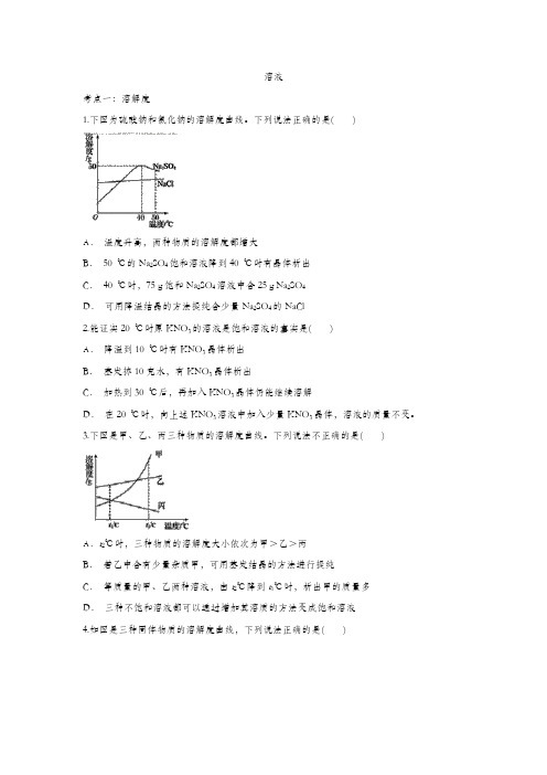 2020届中考化学复习专题强化：溶液
