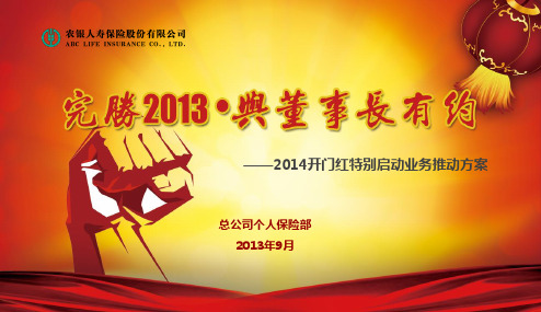 开门红特别启动业务推动方案资料