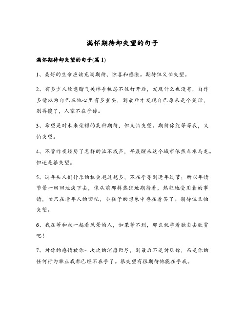 满怀期待却失望的句子
