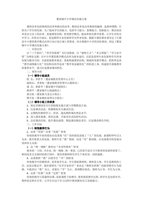 董家镇中小学课改实施方案