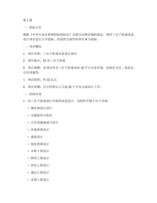 三台子街道改造设计招标(3篇)