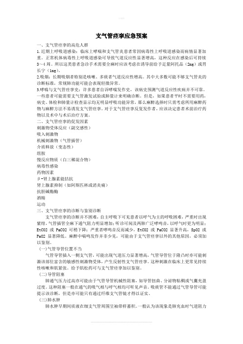 支气管痉挛应急预案