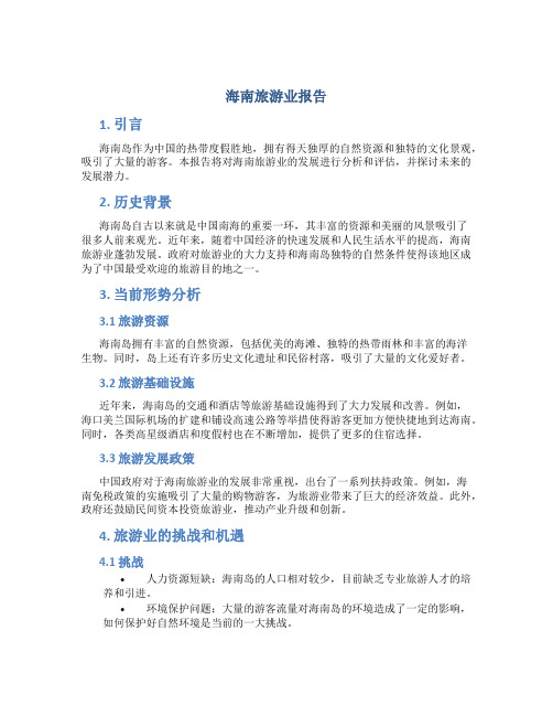海南旅游业报告