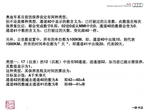 AUDI保养设定