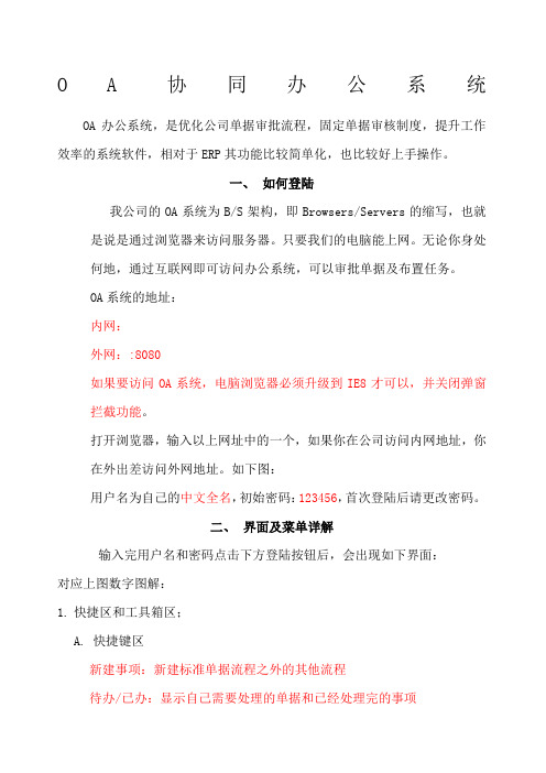 OA协同办公系统操作手册