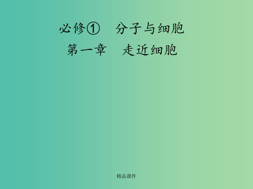 高考生物 第1章 走近细胞 新人教版必修1