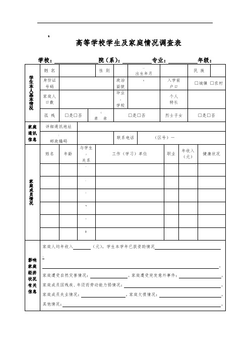 大学生贫困补助申请表.doc