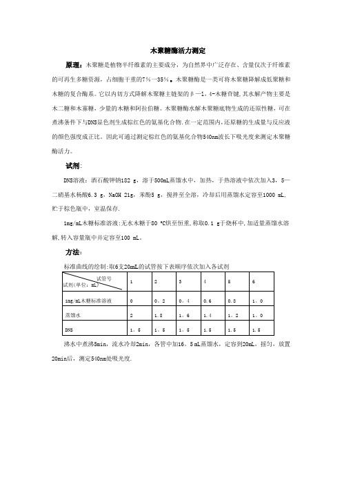 木聚糖酶活力测定