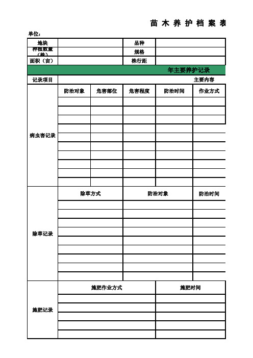 苗木养护记录