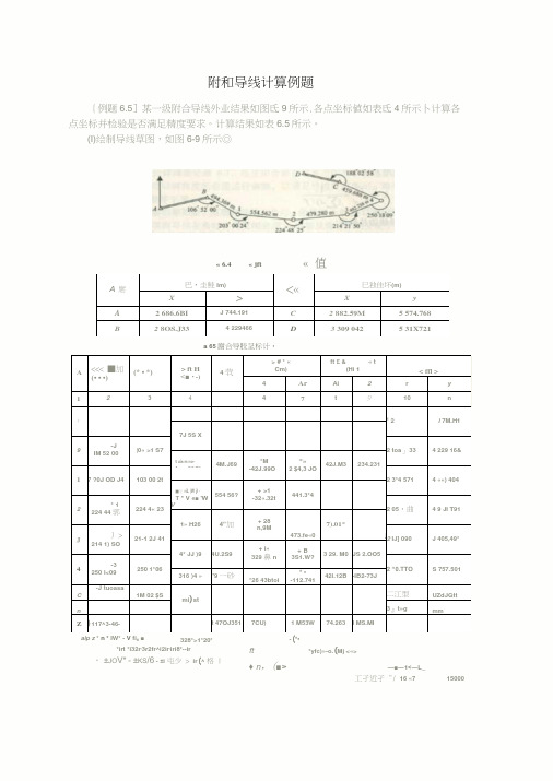 附和导线计算例题