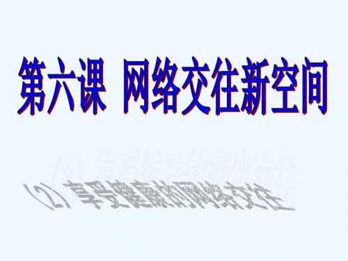 思想品德人教版八年级上册第六课(2)享受健康的网络交往