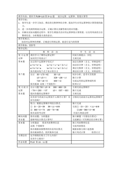 混合运算、运算律、简便计算等