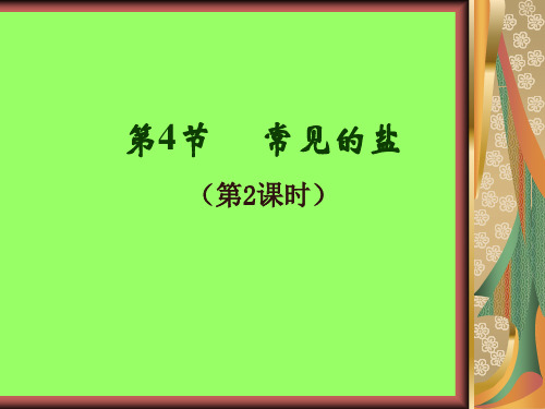 华师大版九年级科学上册第一章第四节常见的盐(第2课时)30张PPT
