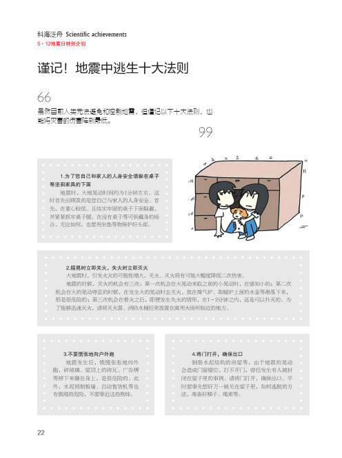 谨记!地震中逃生十大法则