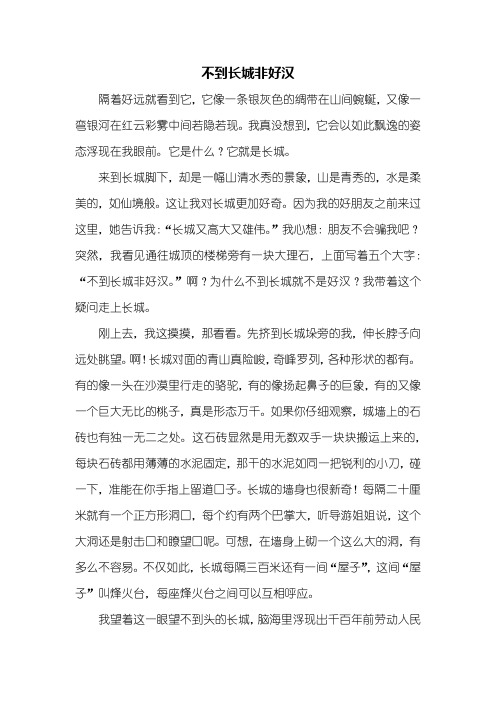 五年级作文：不到长城非好汉作文800字_1