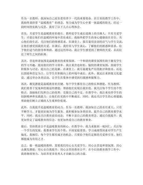 做一枚温暖的教师心得体会