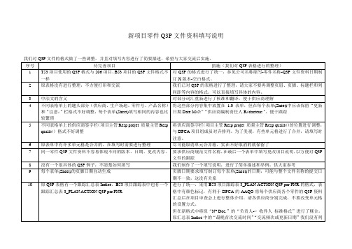 新项目零件Q3P文件资料填写说明(041228编制OR版)