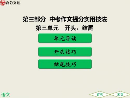【广东专版】2019届中考语文满分作文复习与指导ppt课件(开头和结尾)(63页)