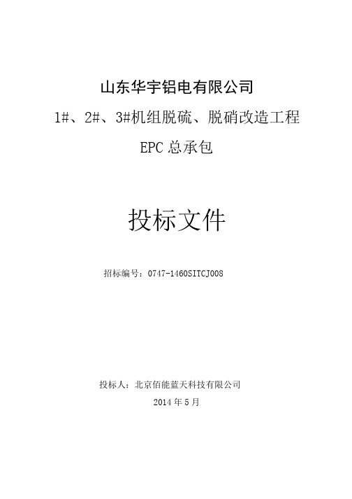 华宇铝电SNCR脱硝技术规范书