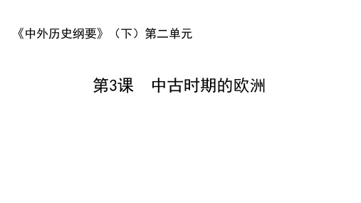 人教统编版中外历史纲要必修下中古时期的欧洲课PPT