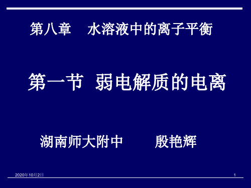 高三化学弱电解质的电离复习PPT课件