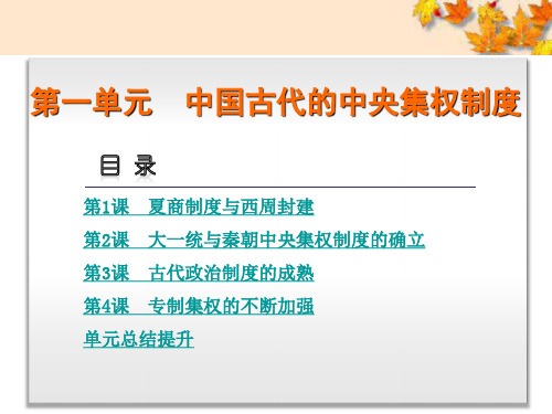 高中历史 第一单元 中国古代的中央集权制度课件 岳麓版必修1