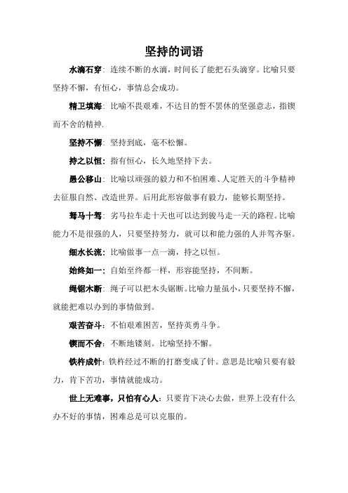 坚持的词语