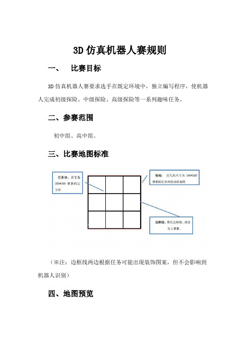 3D仿真机器人赛规则
