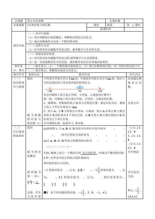 初中-数学-苏科版-七年级上册-2.4绝对值与相反数(1)