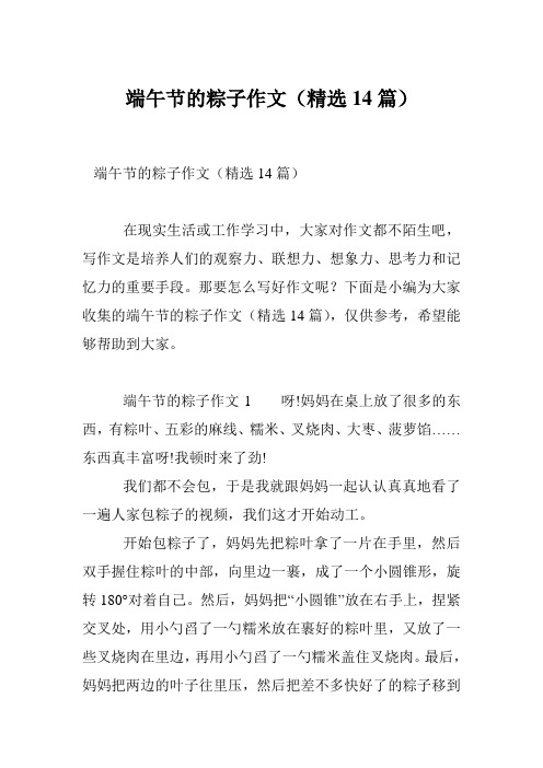 端午节的粽子作文(精选14篇)