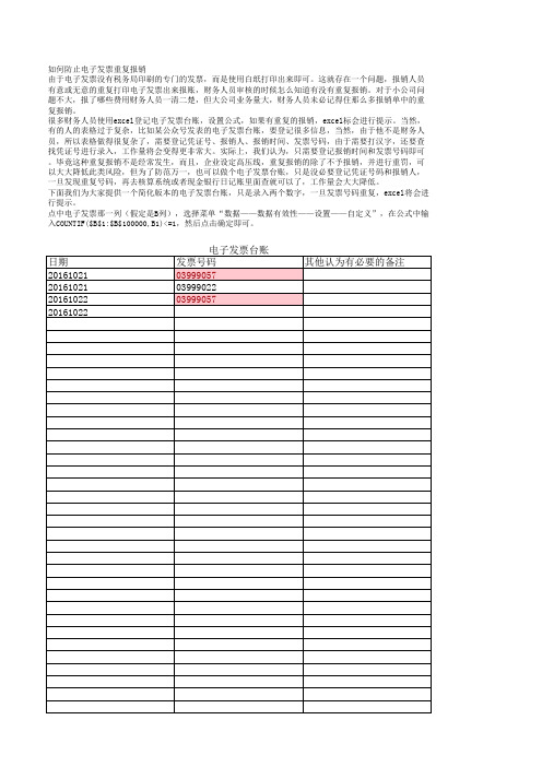 如何防范电子发票重复报销