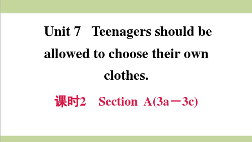 新人教版九年级上册英语 Unit 7 课时2 Section A (3a-3c) 重点习题练习复习课件
