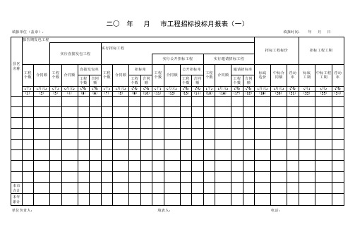 招投标统计报表表一