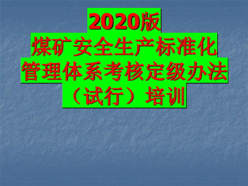 2020新版标准化管理体系考核定级办试行培训课件