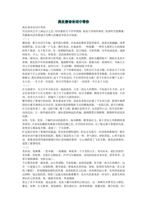 高中语文情感美文我在唐诗宋词中等你