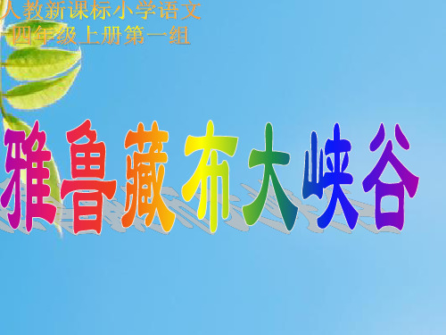 雅鲁藏布大峡谷PPT教学课件