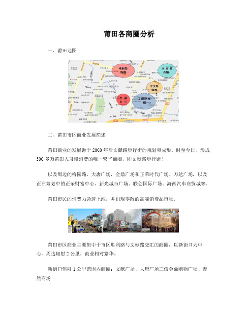 莆田各商圈介绍