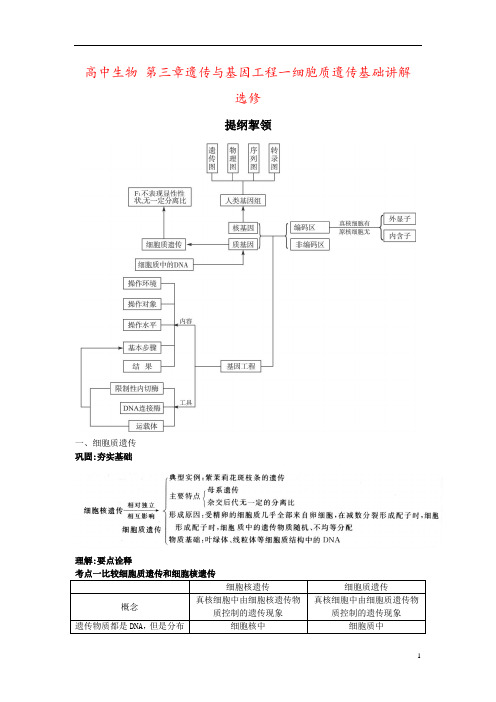 高中生物 第三章遗传与基因工程一细胞质遗传基础讲解 选修