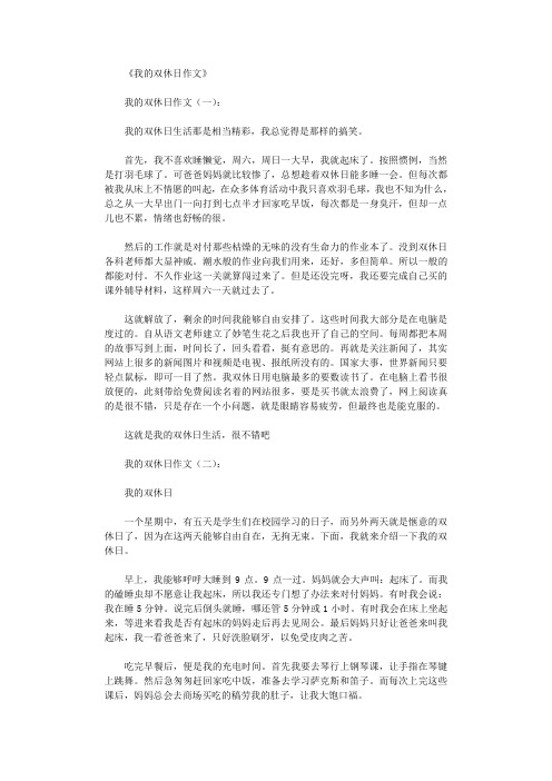 我的双休日作文16篇