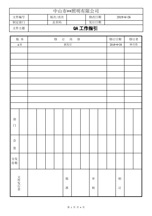 QA工作指引