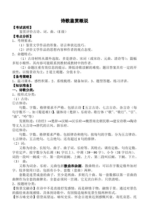 诗歌鉴赏概说