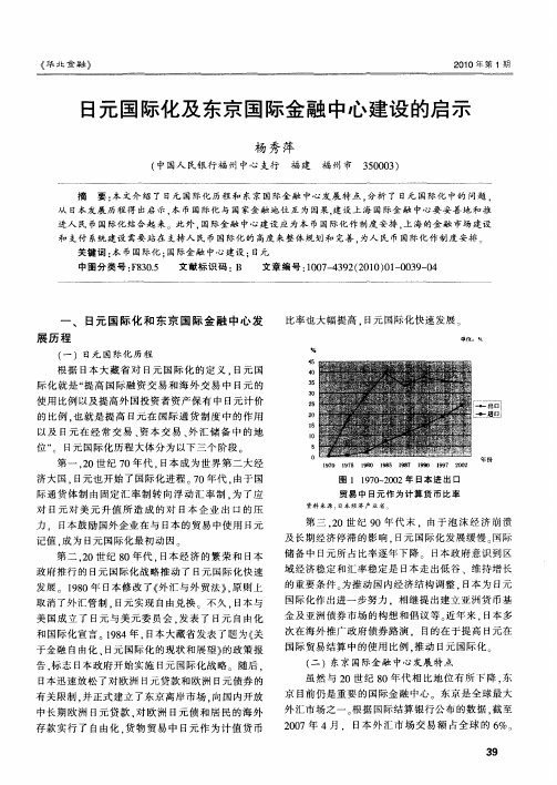 日元国际化及东京国际金融中心建设的启示