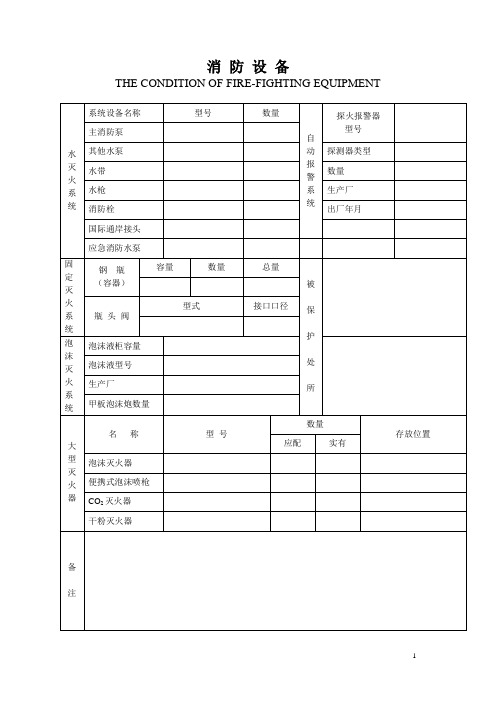消防、救生设备登记检查养护记录簿