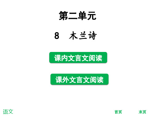 2019人教版七年级语文下册课件：8  木兰诗 (共25张PPT)