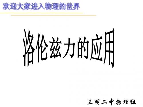 高二物理洛伦兹力的应用