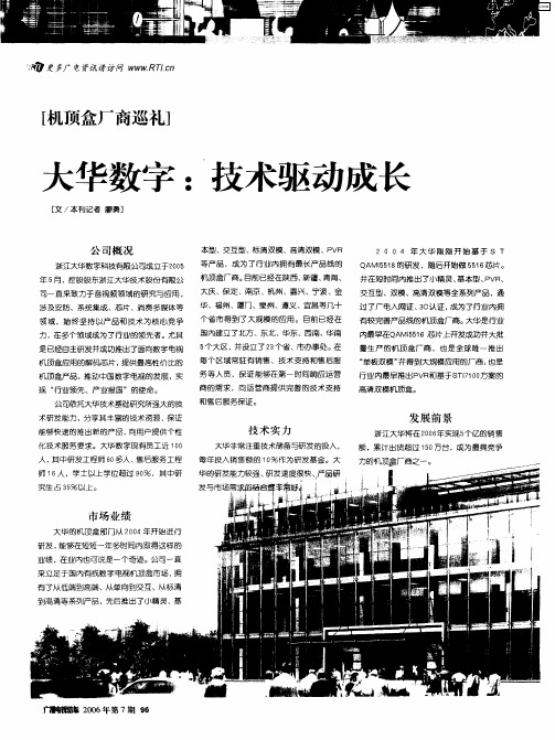 大华数字：技术驱动成长