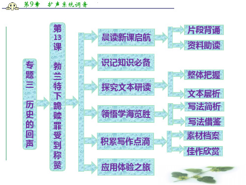 高一语文配套课件：专题三  第13课  勃兰特下跪赎罪受到称赞(苏教必修2)