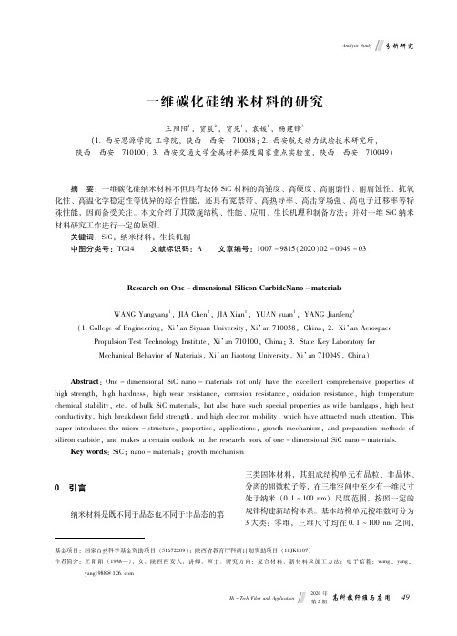 一维碳化硅纳米材料的研究